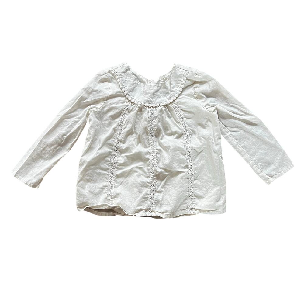 ❤️ 3/$25 NWOT Gymboree White Lace 100% Cotton Long Sleeve Blouse | Girls 2T